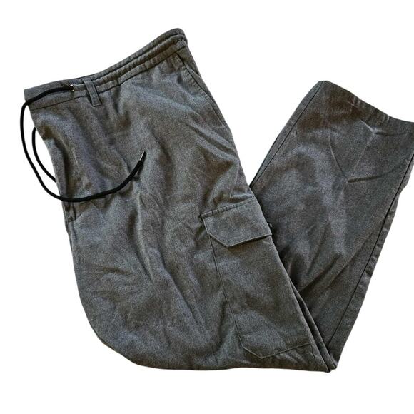 Joseph Abboud Mens 46X30 Jah Cargo Pants Gray Flat Front Drawstring - Picture 1 of 4